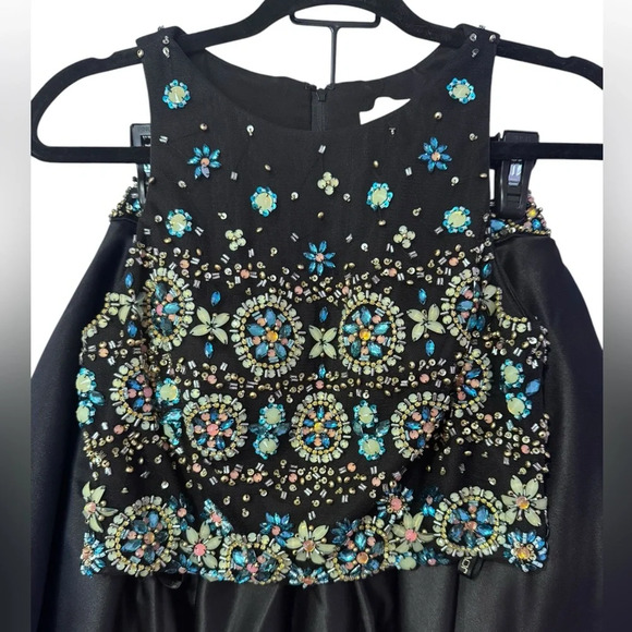 Jovani 2 Piece Black Beaded Mini Skirt Homecoming Dress Size 6 - Picture 6 of 11